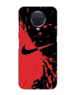 Чехол для Nokia G20 с картинкой «Красные брызги Nike» Чехол для Nokia G20 с картинкой «Красные брызги Nike»