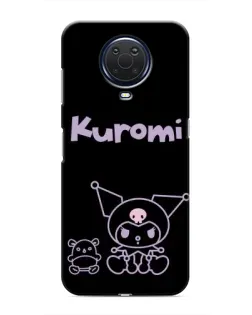 Чехол для Nokia G20 с картинкой «Kuromi — черный минимализм»
