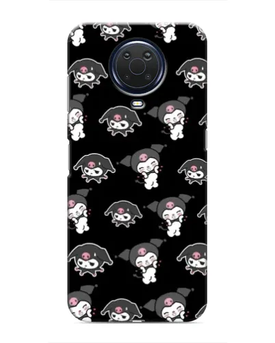 Чехол для Nokia G20 с картинкой «Черный паттерн Kuromi»