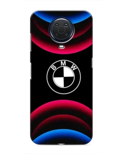 Чехол для Nokia G20 с картинкой «Логотип BMW и неоновые дуги»