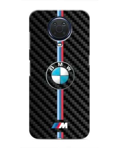 Чехол для Nokia G20 с картинкой «Эмблема BMW и карбон»