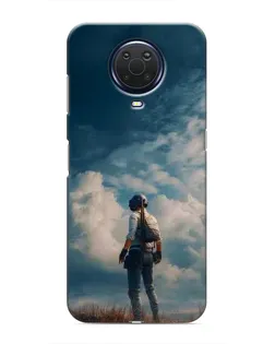 Чехол для Nokia G20 с картинкой «Герой PUBG на скале»