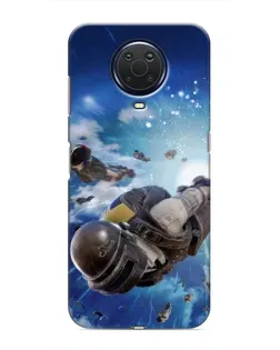 Чехол для Nokia G20 с картинкой «Десант PUBG — прыжок»