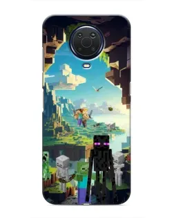 Чехол для Nokia G20 с картинкой «Эндермен в лесу»