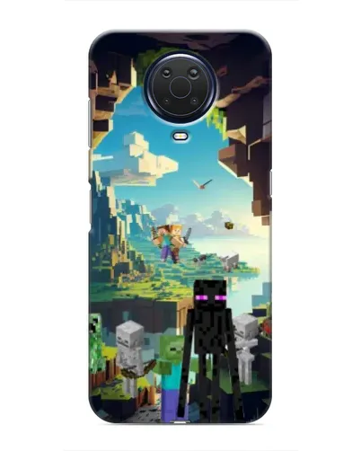 Чехол для Nokia G20 с картинкой «Эндермен в лесу»