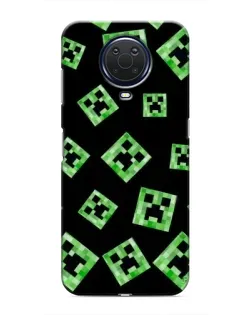 Чехол для Nokia G20 с картинкой «Паттерн с криперами»