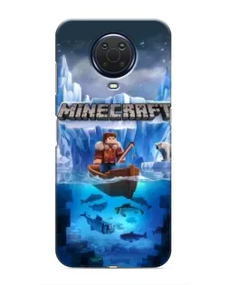 Чехол для Nokia G20 с картинкой «Minecraft ледяной мир»