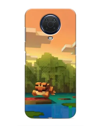 Чехол для Nokia G20 с картинкой «Майнкрафт закат солнца»