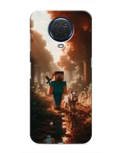 Чехол для Nokia G20 с картинкой «Стив в лесу»