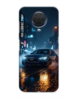Чехол для Nokia G20 с картинкой «Ночной город и Audi»