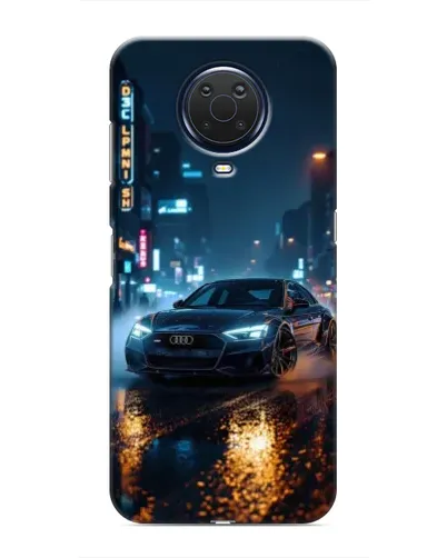 Чехол для Nokia G20 с картинкой «Ночной город и Audi»