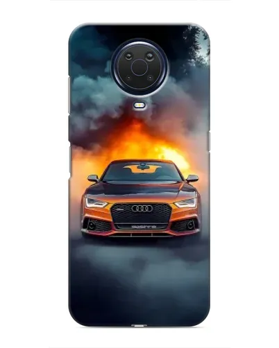 Чехол для Nokia G20 с картинкой «Audi в огненном дыму»
