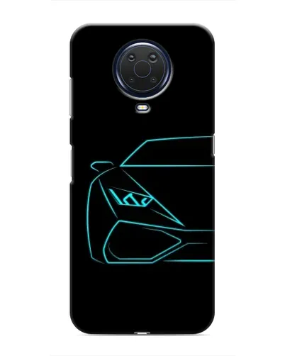 Чехол для Nokia G20 с картинкой «Голубой силуэт Lamborghini»