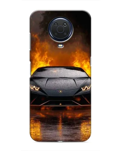 Чехол для Nokia G20 с картинкой «Lamborghini в огне»