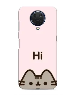 Чехол для Nokia G20 с картинкой «Пушин говорит Hi» Чехол для Nokia G20 с картинкой «Пушин говорит Hi»
