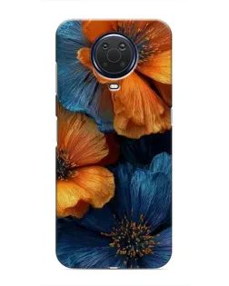 Чохол для Nokia G20 з картинкою «Яскрава синьо-помаранчева флора»