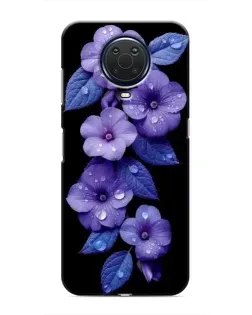 Чехол для Nokia G20 с картинкой «Фиолетовые цветы с росою»