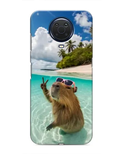 Чехол для Nokia G20 с картинкой «Капибара на море»