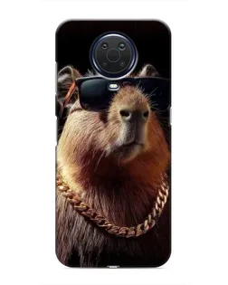 Чехол для Nokia G20 с картинкой «Капибара золотая цепь»