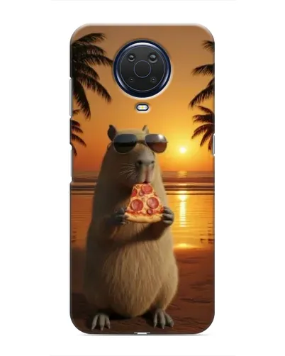 Чехол для Nokia G20 с картинкой «Капибара с пиццей»