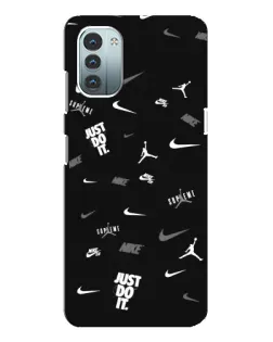 Чохол для Nokia G21 з картинкою «Nike Black Pattern» Чохол для Nokia G21 з картинкою «Nike Black Pattern»