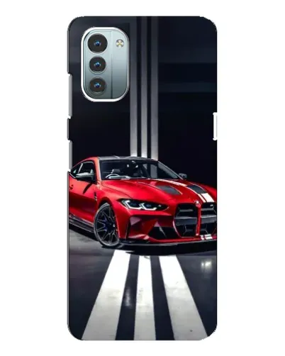 Чохол для Nokia G21 з картинкою «Червона BMW на дорозі»