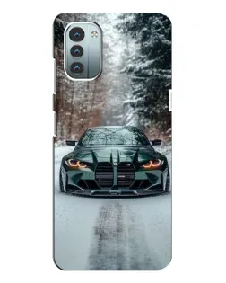 Чохол для Nokia G21 з картинкою «BMW у зимовому лісі»