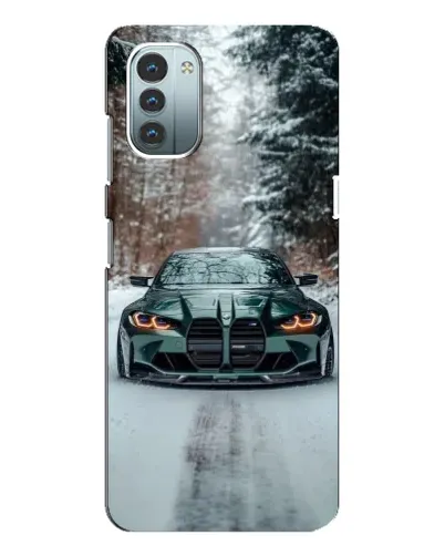 Чохол для Nokia G21 з картинкою «BMW у зимовому лісі»