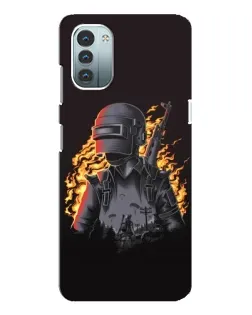 Чохол для Nokia G21 з картинкою «PUBG — вогняний силует»