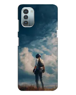 Чохол для Nokia G21 з картинкою «Герой PUBG на скелі»