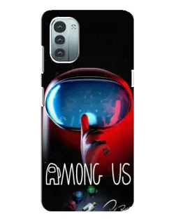 Чехол для Nokia G21 с картинкой «Красный импостер — макро»