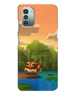 Чохол для Nokia G21 з картинкою «Майнкрафт захід сонця»