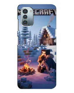 Чохол для Nokia G21 з картинкою «Зимовий Minecraft»
