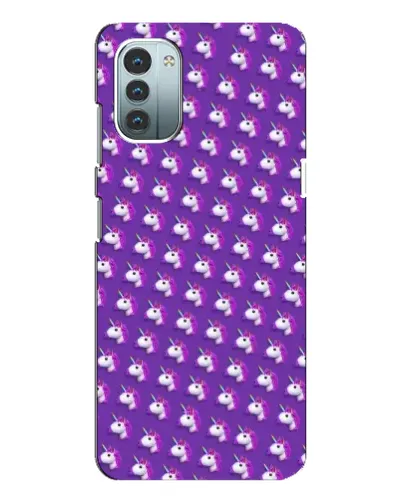 Чехол для Nokia G21 с картинкой «Единороги на фиолетовом»