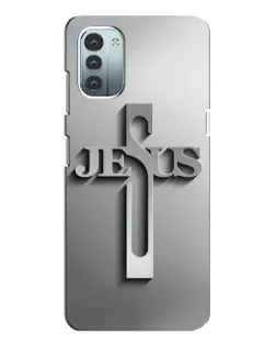 Чехол для Nokia G21 с картинкой «Металлический крест Jesus»