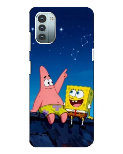 Чохол для Nokia G21 з картинкою «Губка Боб та Патрік вночі»