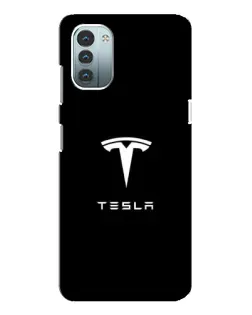 Чохол для Nokia G21 з картинкою «Tesla White Logo»