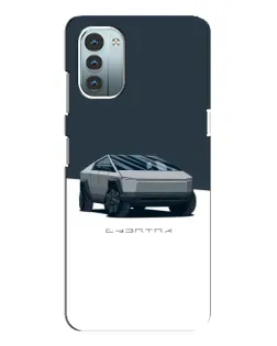 Чохол для Nokia G21 з картинкою «Сріблястий Cybertruck Tesla»