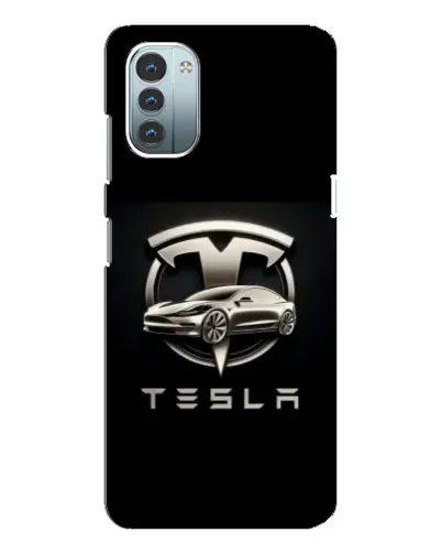 Чохол для Nokia G21 з картинкою «Tesla — срібне авто»