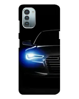 Чехол для Nokia G21 с картинкой «Неоновый взгляд Audi»