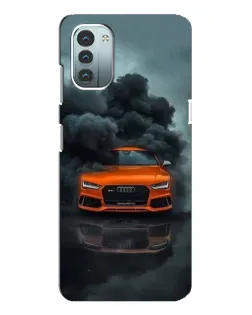 Чехол для Nokia G21 с картинкой «Audi в облаках дыма»