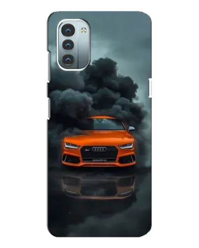 Чехол для Nokia G21 с картинкой «Audi в облаках дыма»