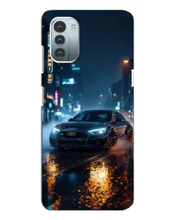 Чехол для Nokia G21 с картинкой «Ночной город и Audi»