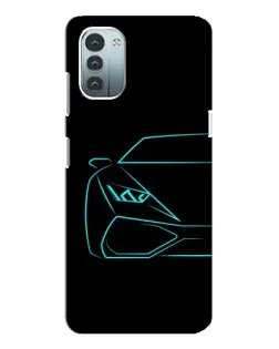Чохол для Nokia G21 з картинкою «Блакитний силует Lamborghini»