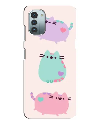 Чехол для Nokia G21 с картинкой «Pusheen трио»