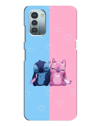 Чехол для Nokia G21 с картинкой «Stitch и Angel Love»