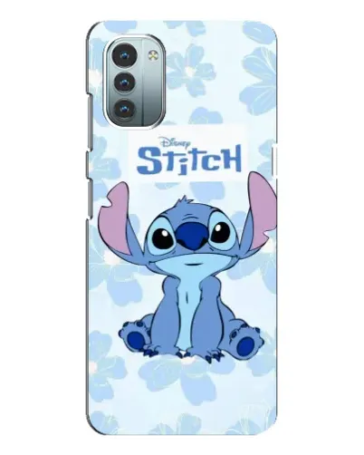 Чехол для Nokia G21 с картинкой «Stitch среди цветов»