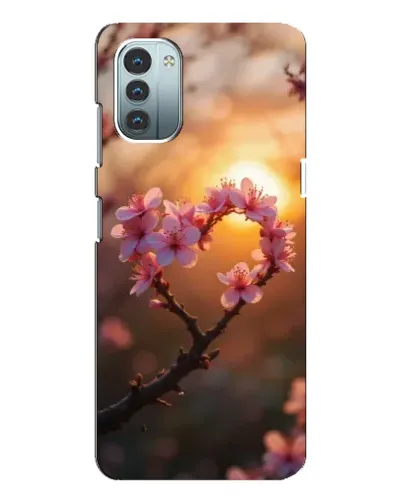 Чохол для Nokia G21 з картинкою «Рожевий цвіт сердечко на тлі заходу» Чохол для Nokia G21 з картинкою «Рожевий цвіт сердечко на тлі заходу»