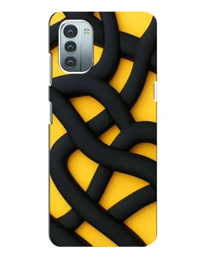 Чохол для Nokia G21 з картинкою «Чорне жовте переплетення» Чохол для Nokia G21 з картинкою «Чорне жовте переплетення»