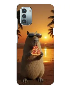 Чохол для Nokia G21 з картинкою «Капібара з піцою»